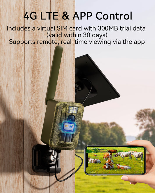 4G LTE Cellular Solar& Battery Powered Outdoor security Camerar NO-WiFi-BG6