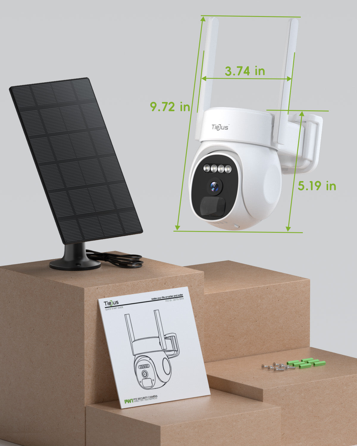 TIEJUS 2.4G/5G WiFi Solar /Battery Powered security Camera-PW1