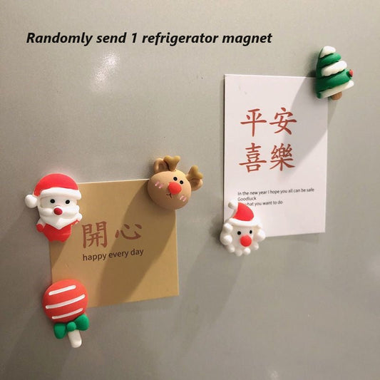 3D Christmas Fridge Magnets - Cute Santa Claus Magnetic Decor
