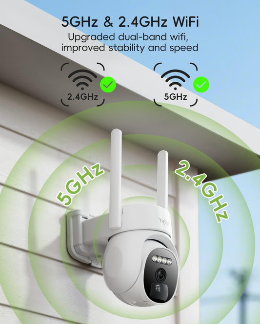 Tiejus 2.4G/5G WiFi Solar /Battery Powered  Wireless security  Camera-PW1