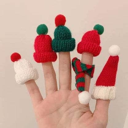 Mini Christmas Hats & Scarves Set - for Dolls, Lollipops, Fingers and Decorations