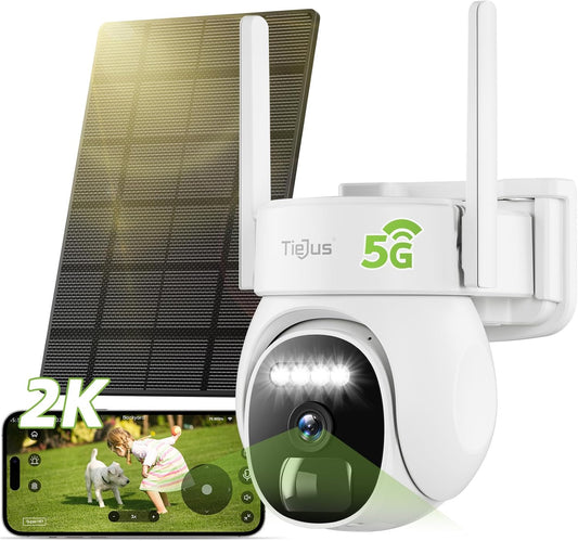 Tiejus 2.4G/5G WiFi Solar /Battery Powered  Wireless security  Camera-PW1