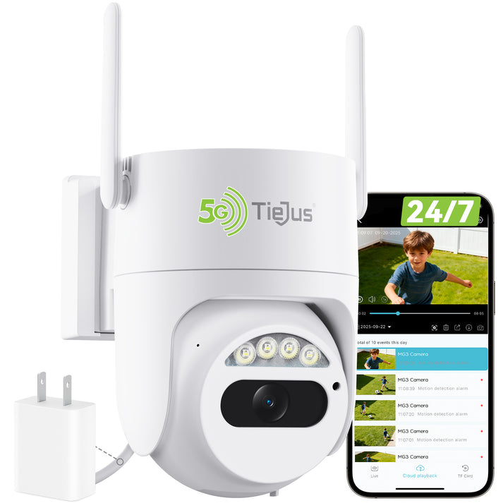 24/7 Recording 5G WiFi 360 PTZ Auto Tracking Plug-In Camera MG3