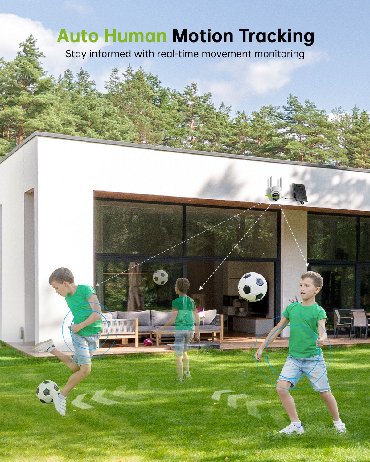 Tiejus 10x Zoom Dual Lens  2.4G WiFi 360° PTZ Solar Panel Security Camera-PG1